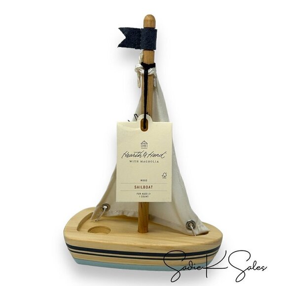Hearth & Hand Magnolia Nautical Sailboat Toy Boat - Picture 4 of 4
